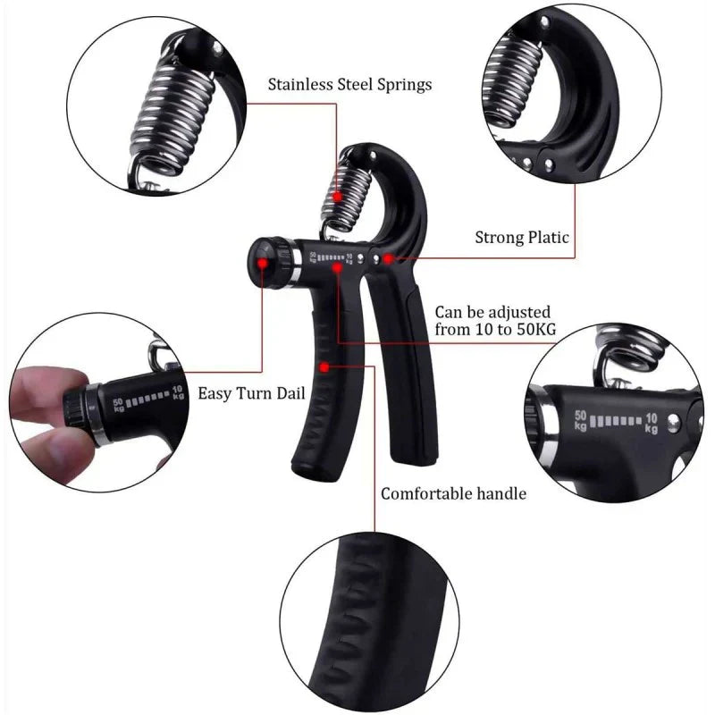 Adjustable Hand Grip Strengthener – 10-60kg Resistance Trainer VIP