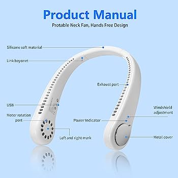 Bladeless Portable Neck Fan – Rechargeable 3-Speed Personal Cooler VIP