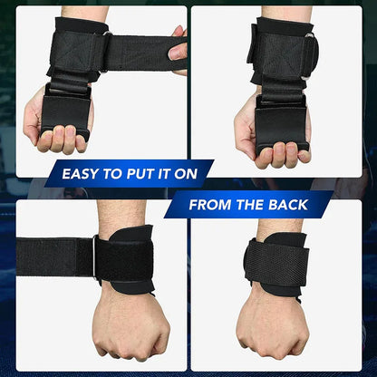Heavy-Duty Weight Lifting Hooks – Adjustable Wrist Support & Non-Slip Training Grips VIP