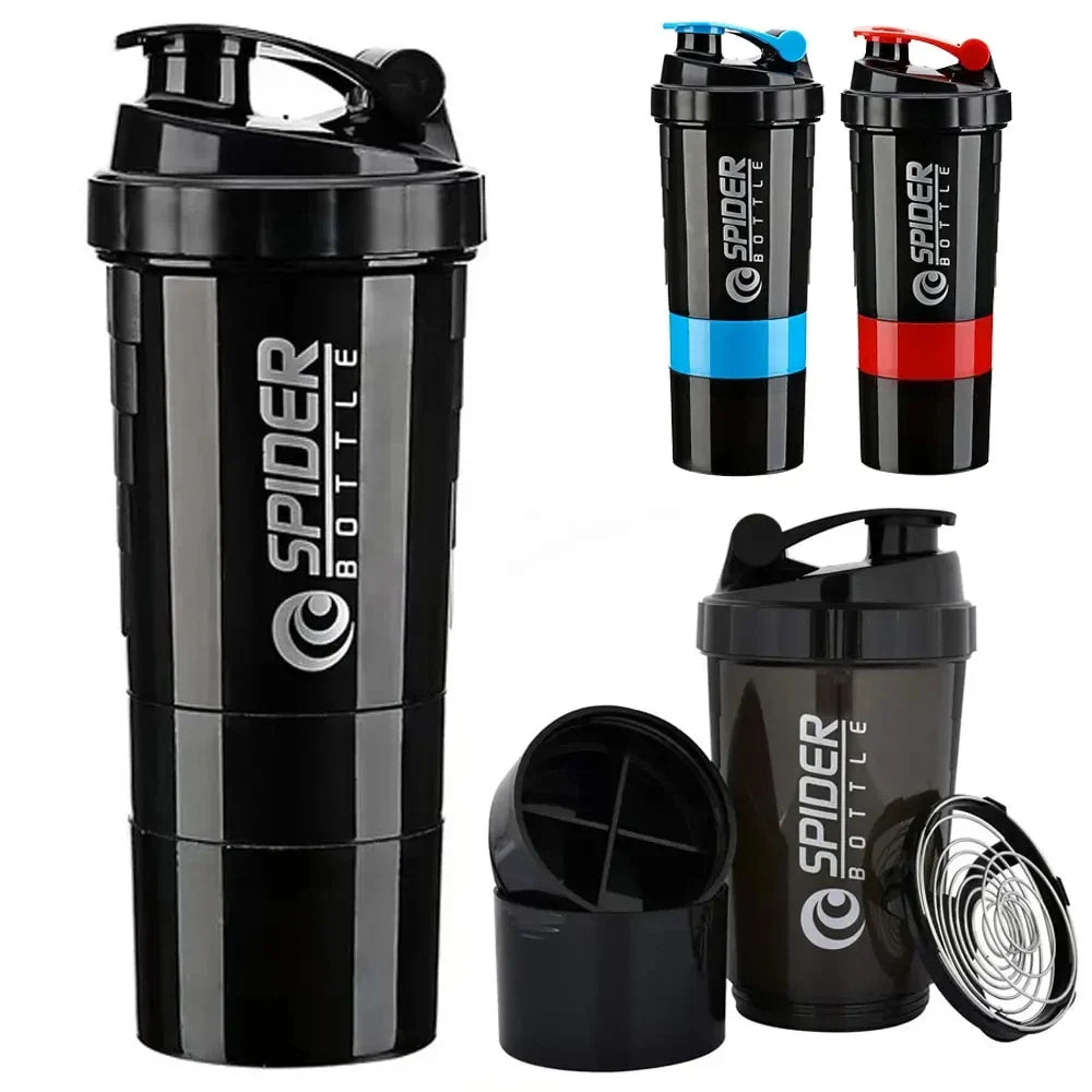 3-in-1 Stackable Protein Shaker – 20oz Bottle with Supplement Storage VIP