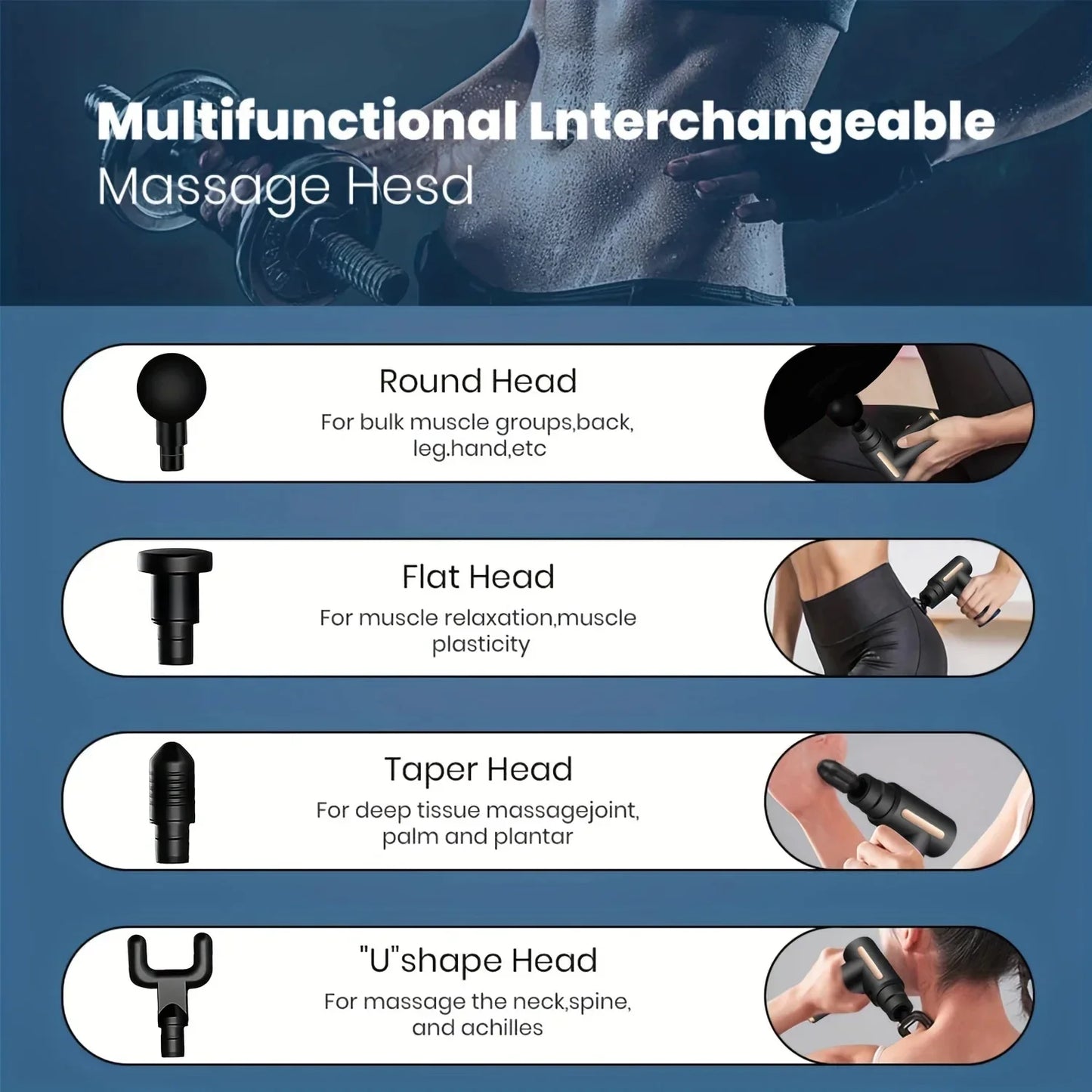 Deep Tissue Percussion Massage Gun with LED Touch Screen