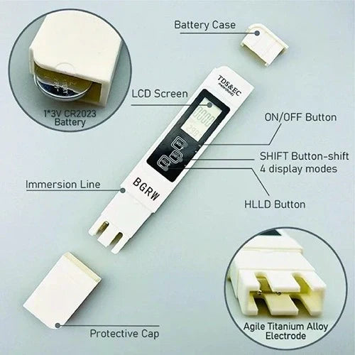 Digital TDS Meter – Portable Water Quality & Temperature Monitor VIP