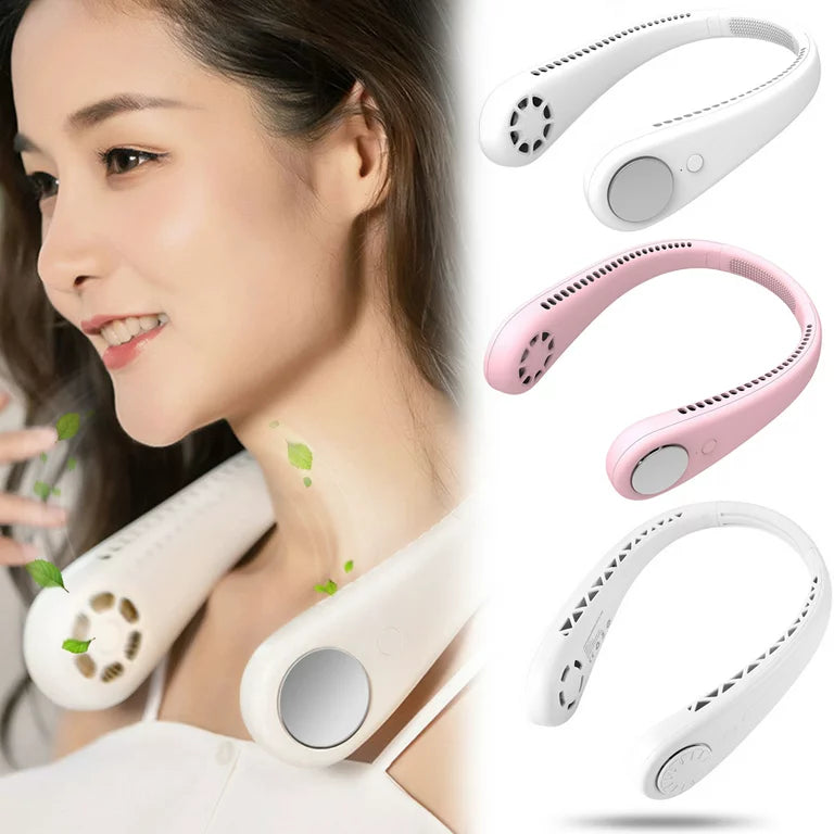 Bladeless Portable Neck Fan – Rechargeable 3-Speed Personal Cooler VIP