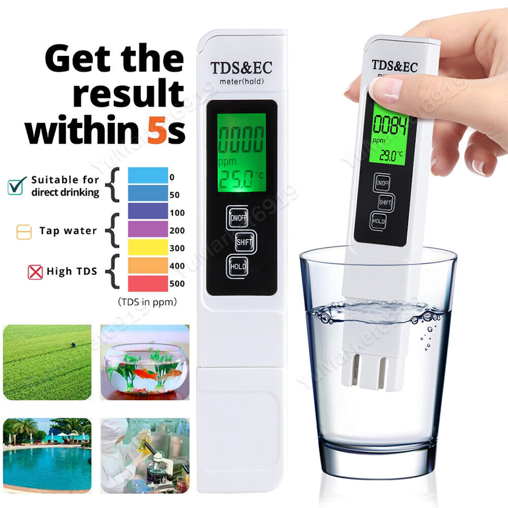 Digital TDS Meter – Portable Water Quality & Temperature Monitor VIP